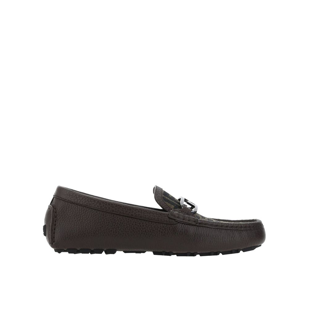 Brown Calfskin Slip - On Loafers - TIZZIL
