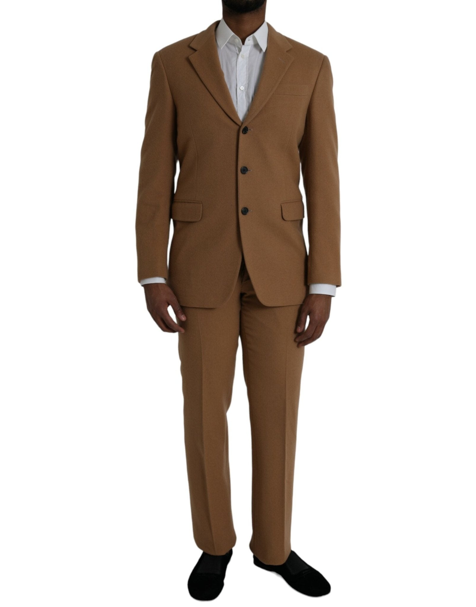 Brown Cashmere 2 Piece Single Breasted Suit - TIZZIL