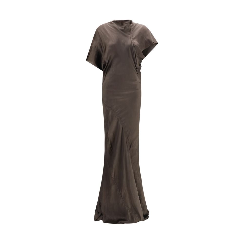 Brown Copper Long Dress - TIZZIL