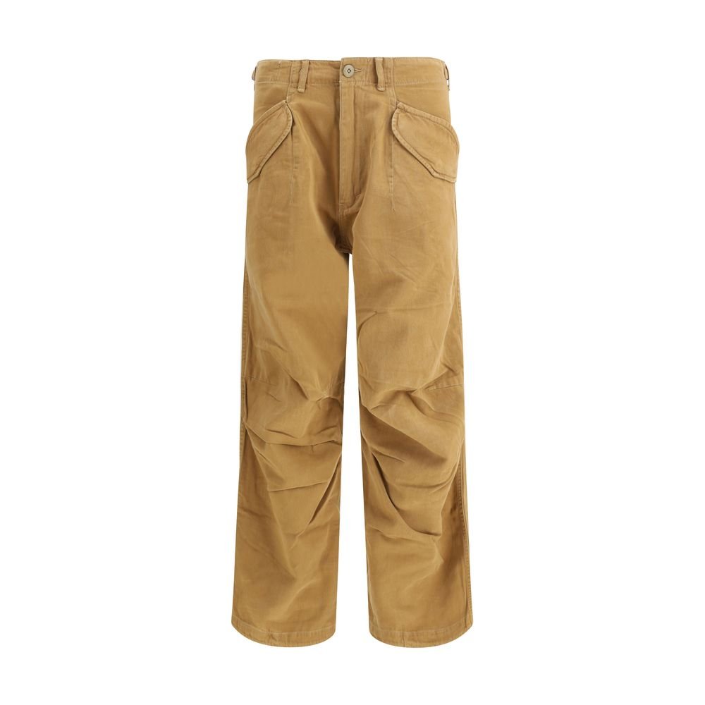 Brown Cotton Cargo Pants - TIZZIL