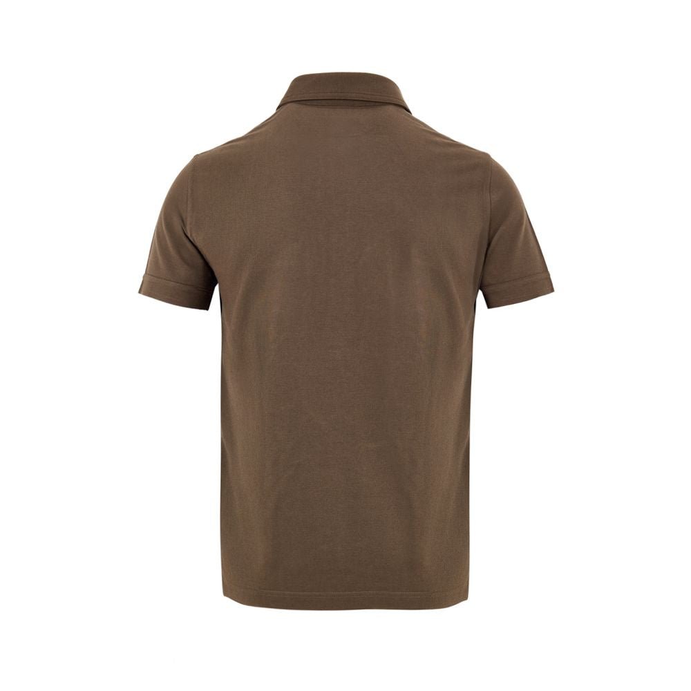 Brown Cotton Polo Shirt - TIZZIL