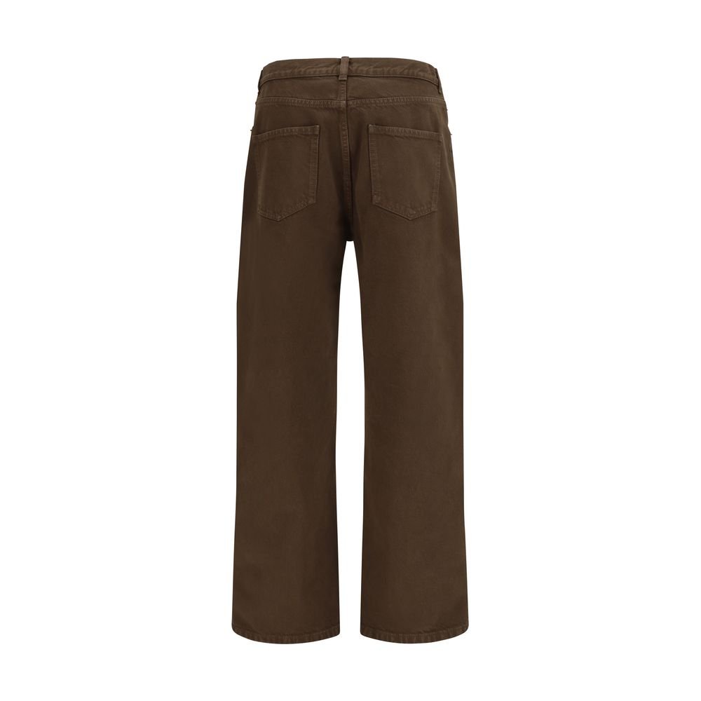 Brown Cotton Straight - Leg Jeans - TIZZIL