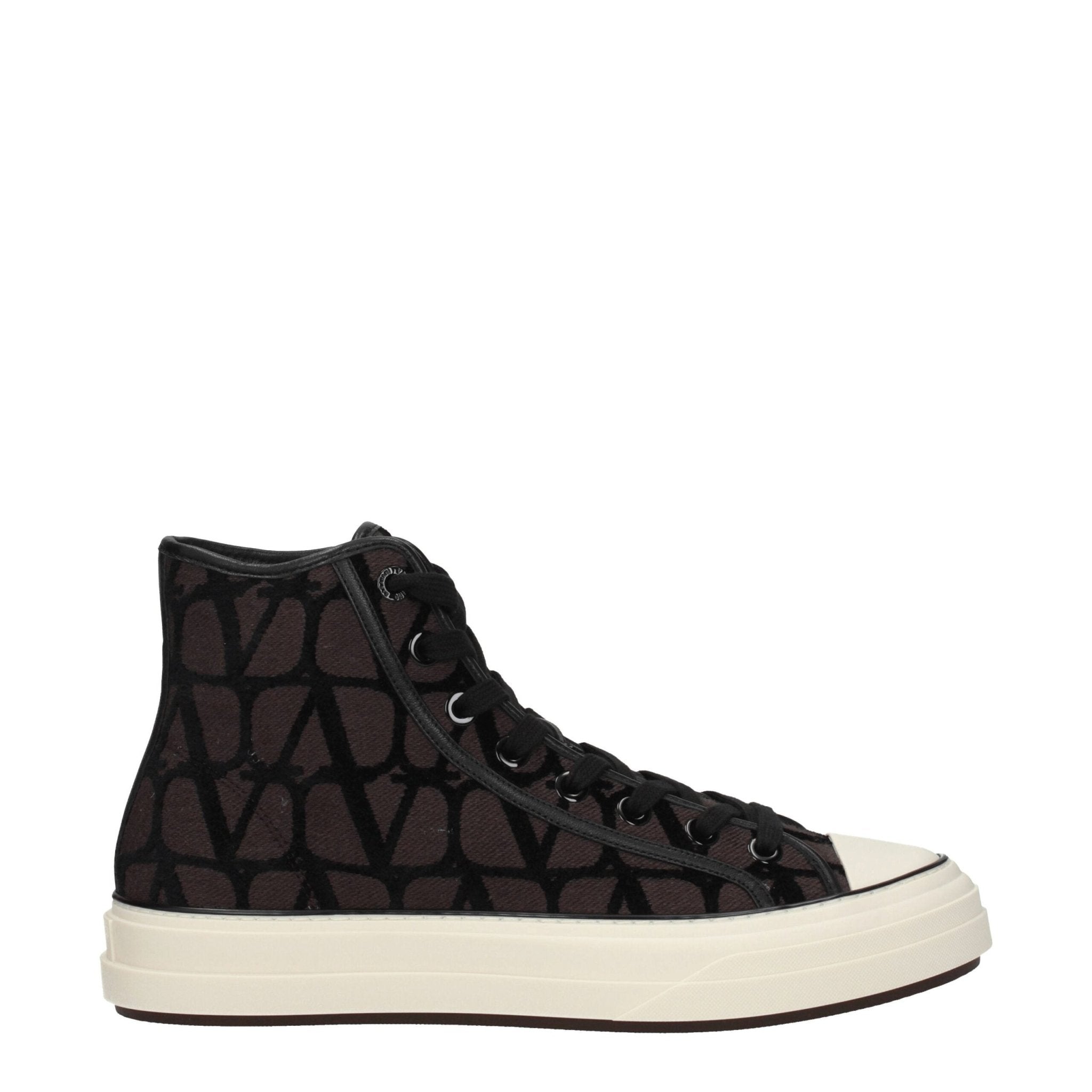 Brown Fabric High Top Sneakers - TIZZIL