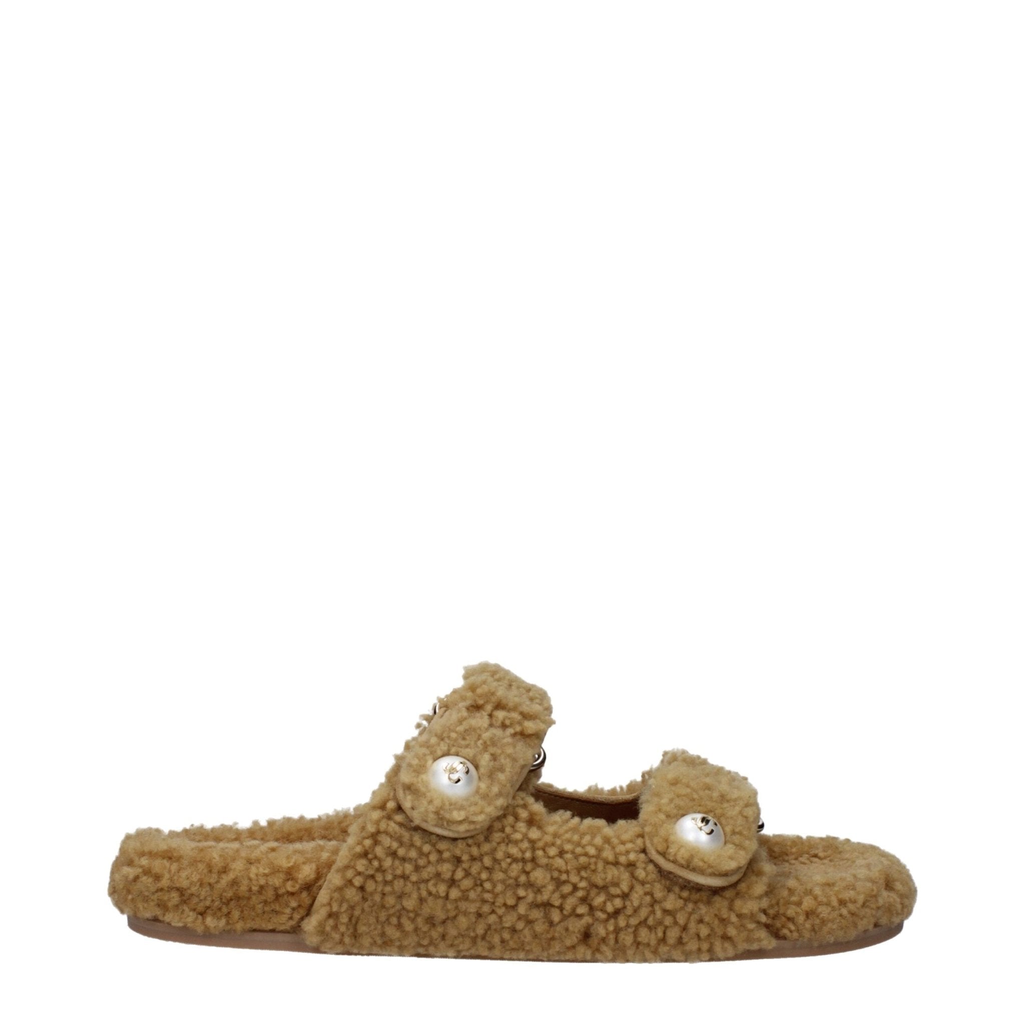 Brown Fabric Slippers - TIZZIL