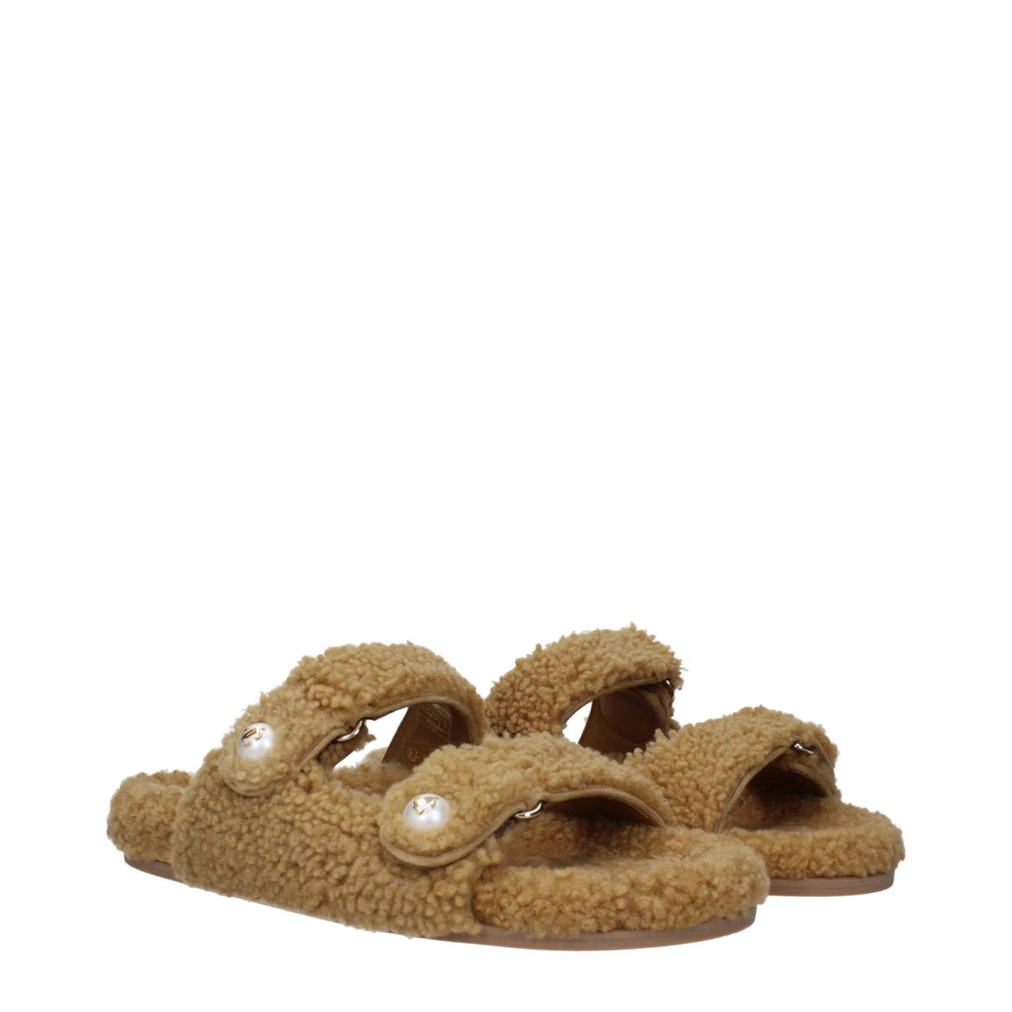 Brown Fabric Slippers - TIZZIL