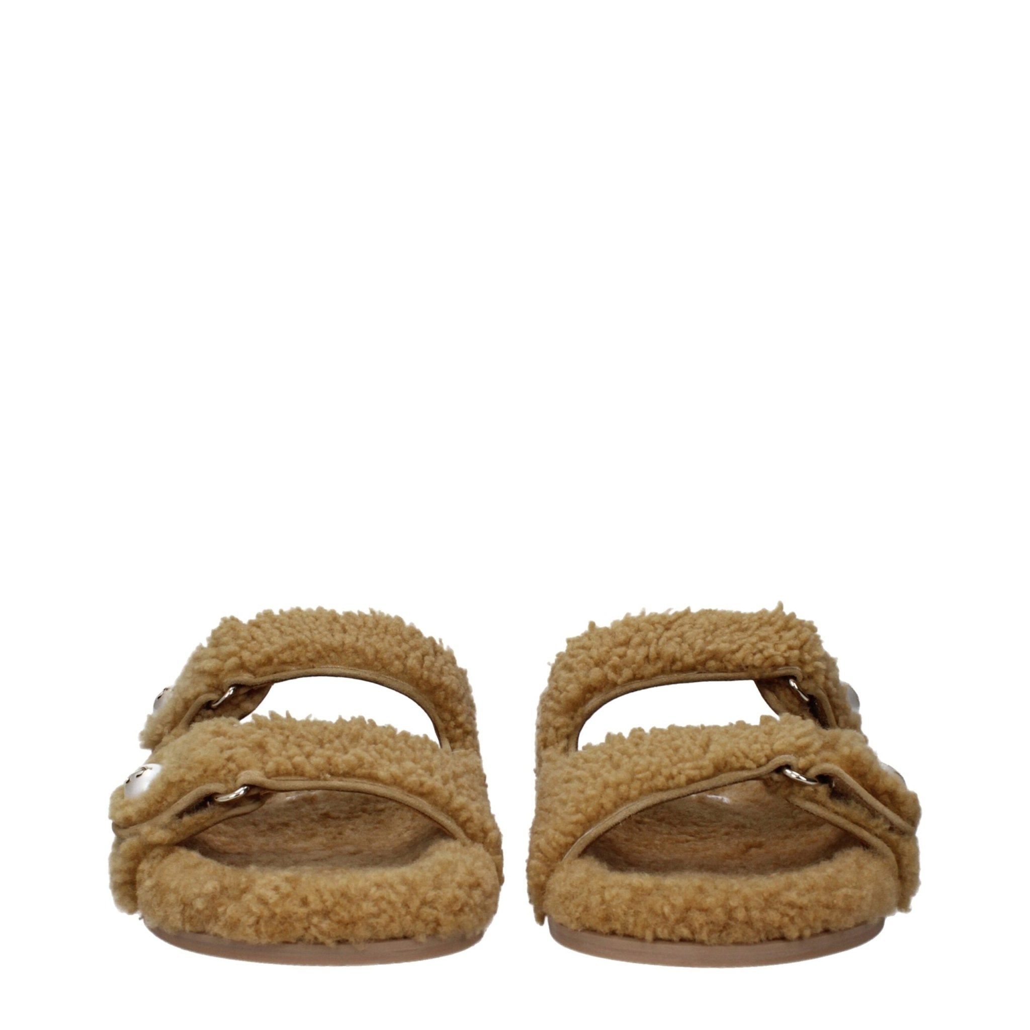 Brown Fabric Slippers - TIZZIL
