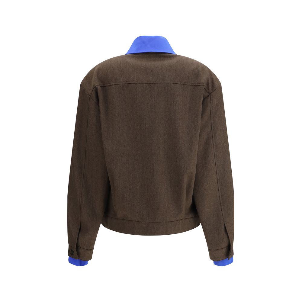 Brown Fleece Wool Bomber - TIZZIL