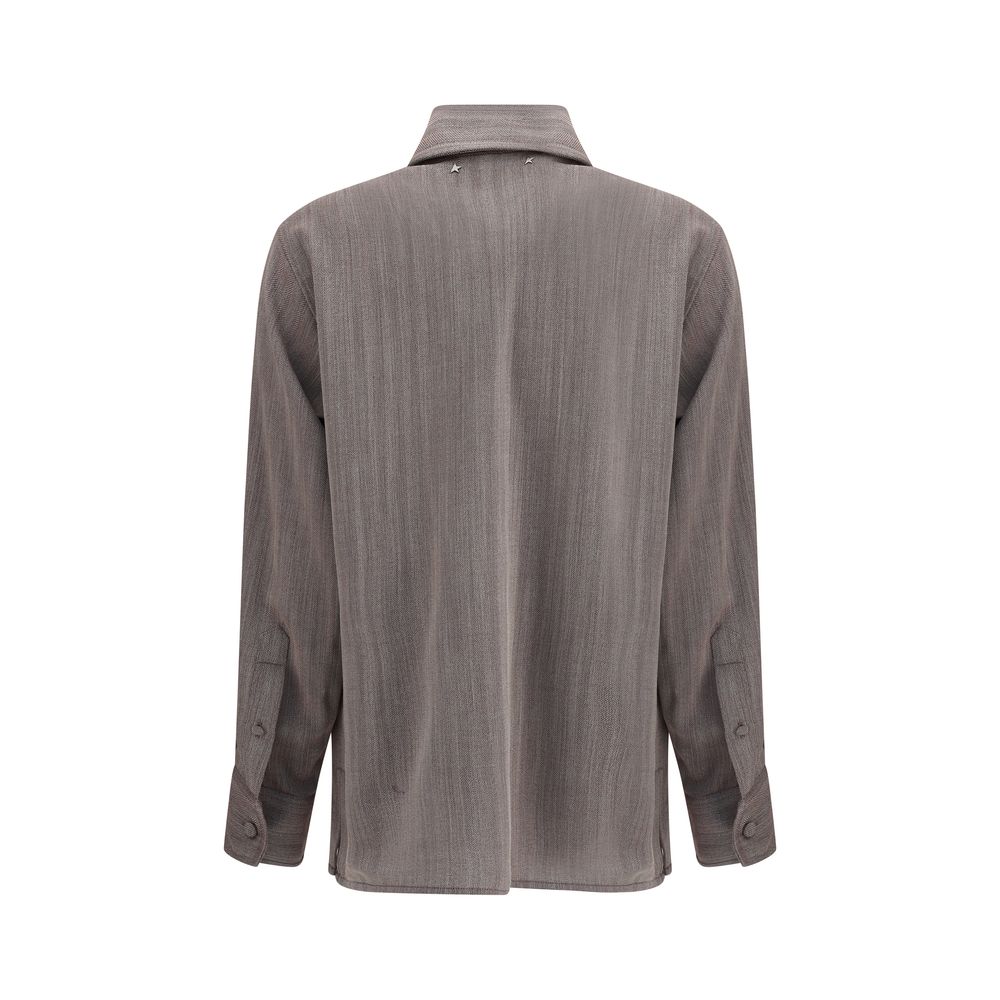 Brown Fleece Wool Dress Shirt - TIZZIL