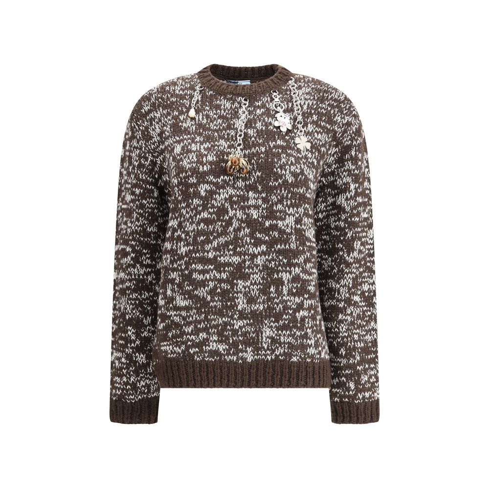 Brown Fleece Wool Sweatshirt - TIZZIL