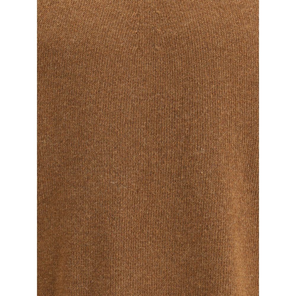 Brown Fleece Wool Sweatshirt - TIZZIL