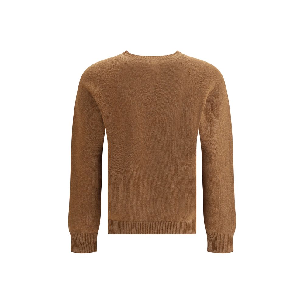 Brown Fleece Wool Sweatshirt - TIZZIL