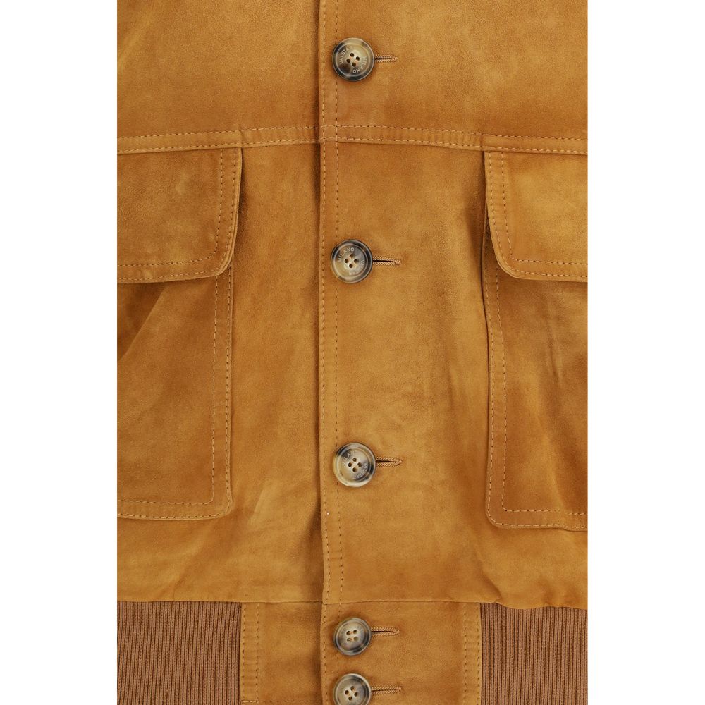 Brown Goatskin Bomber - TIZZIL