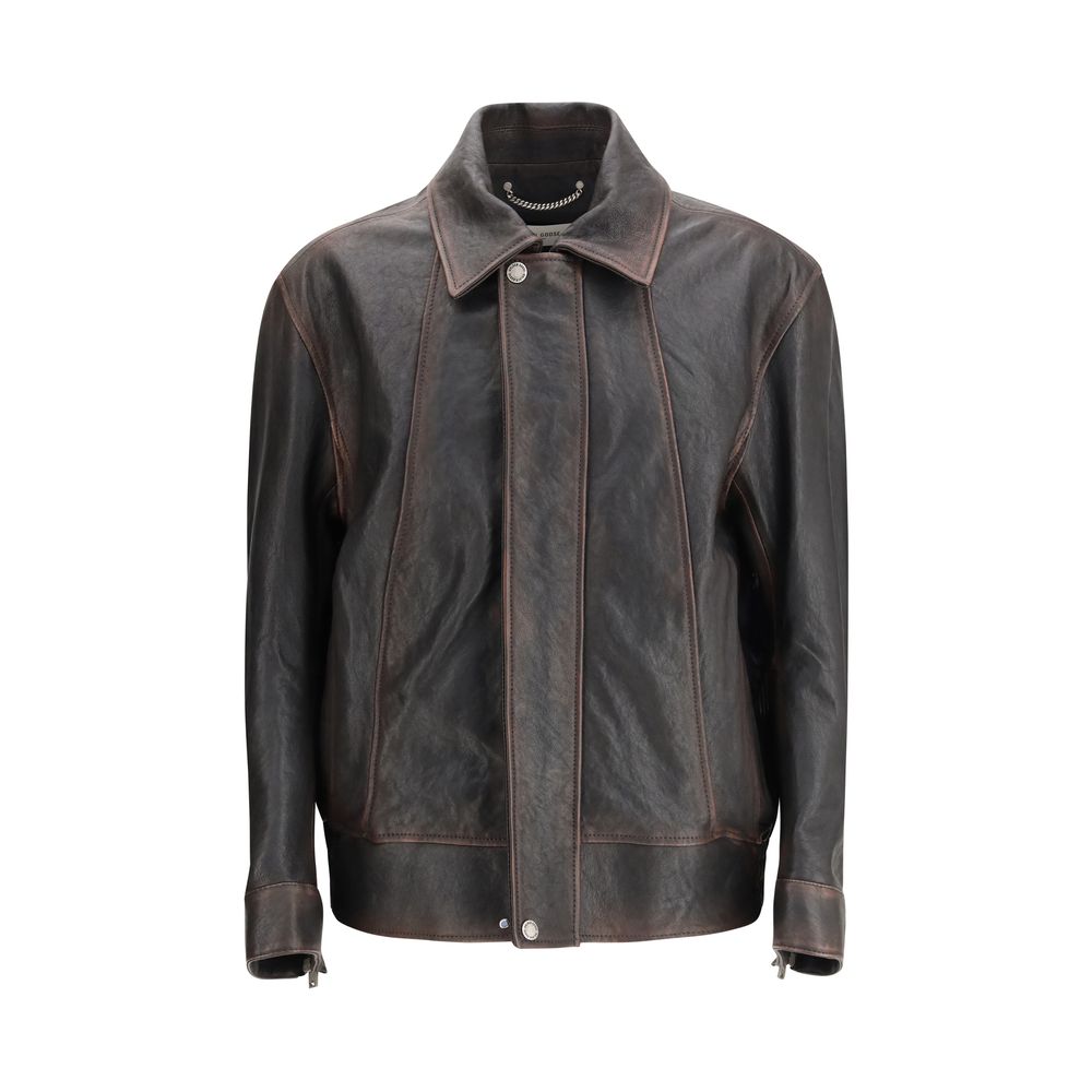 Brown Goatskin Bomber - TIZZIL