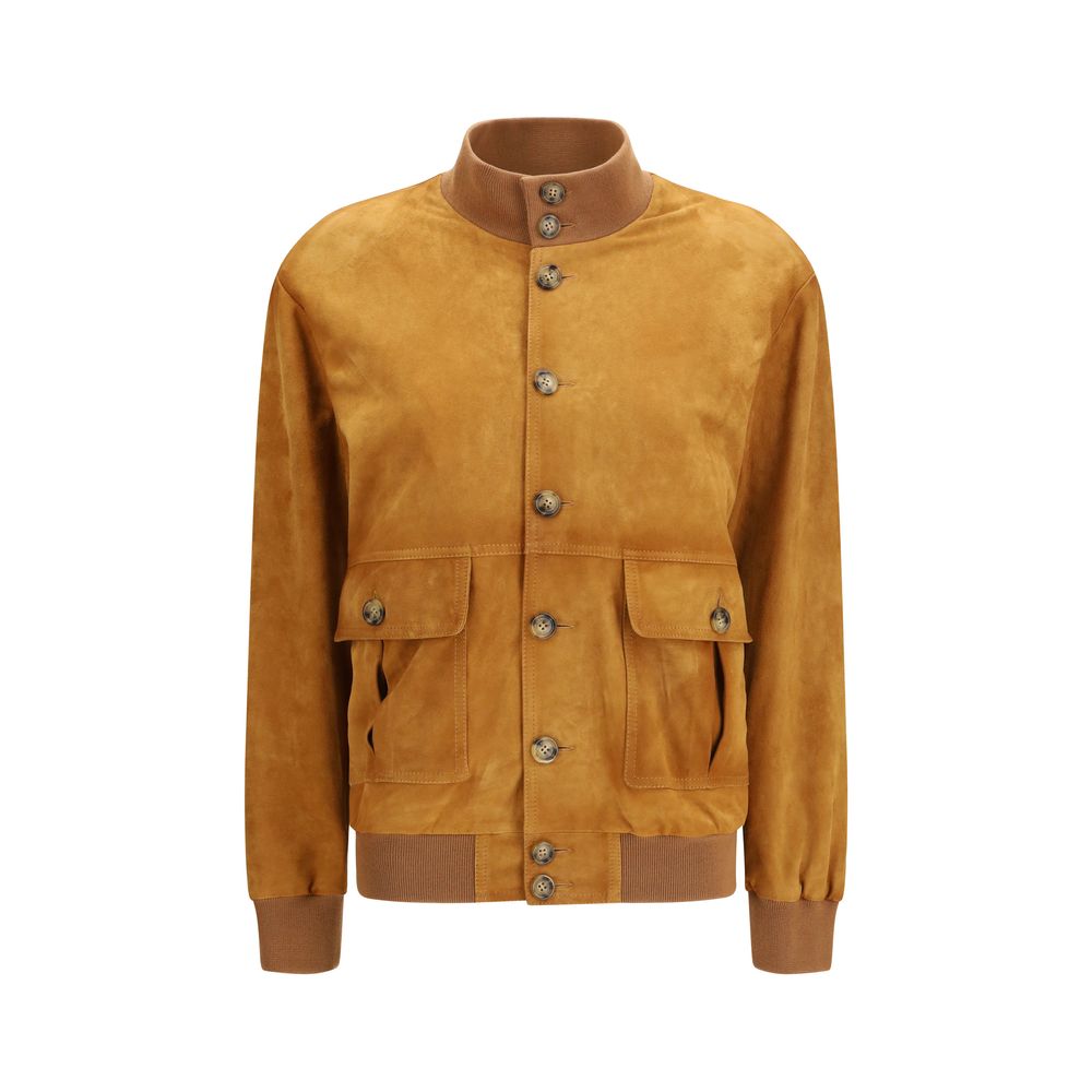 Brown Goatskin Bomber - TIZZIL