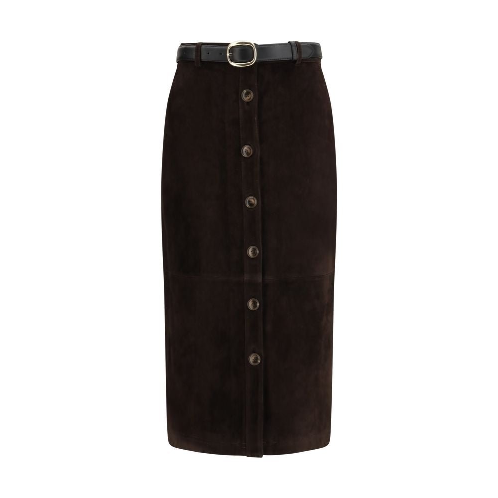 Brown Lamb Ovis Aries Aries Midi Skirt - TIZZIL
