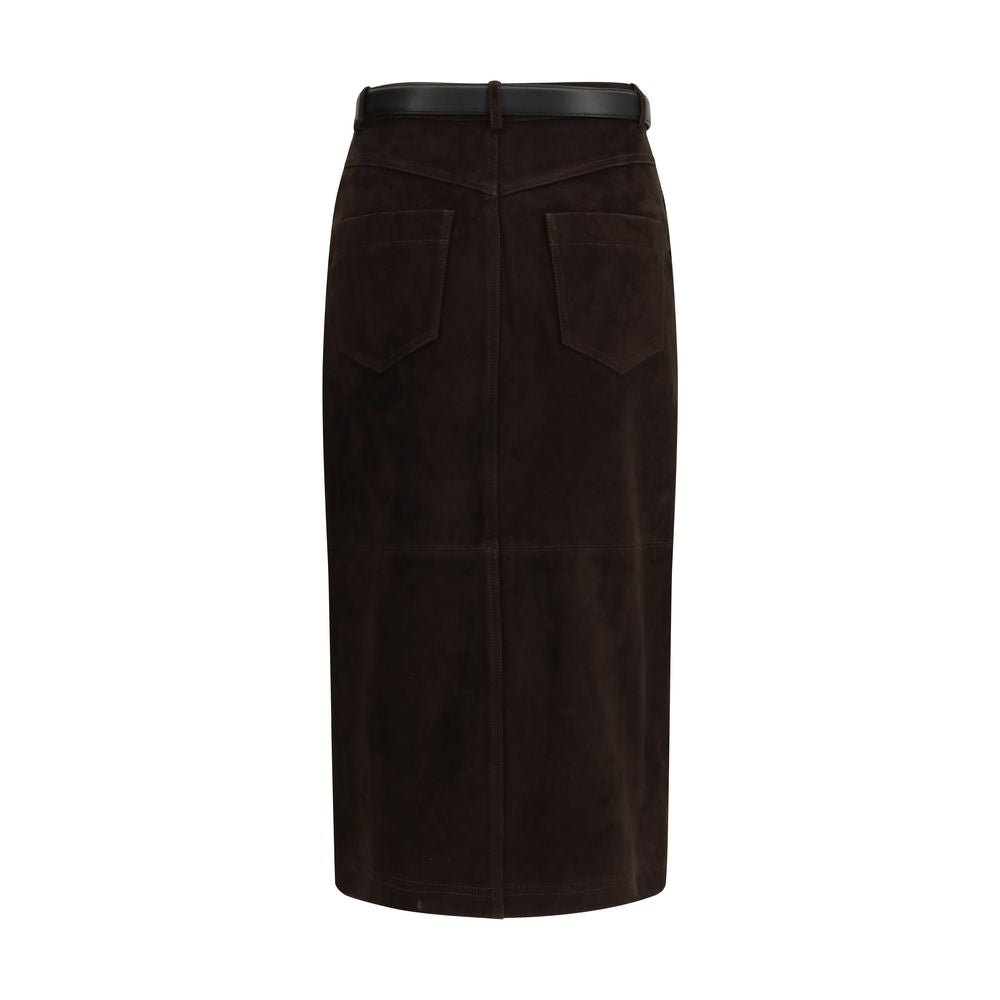 Brown Lamb Ovis Aries Aries Midi Skirt - TIZZIL