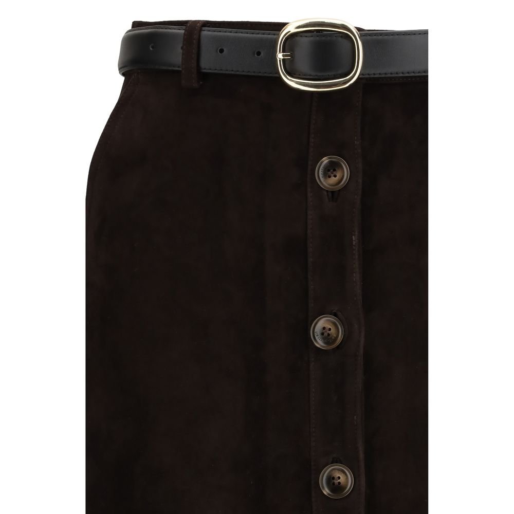 Brown Lamb Ovis Aries Aries Midi Skirt - TIZZIL
