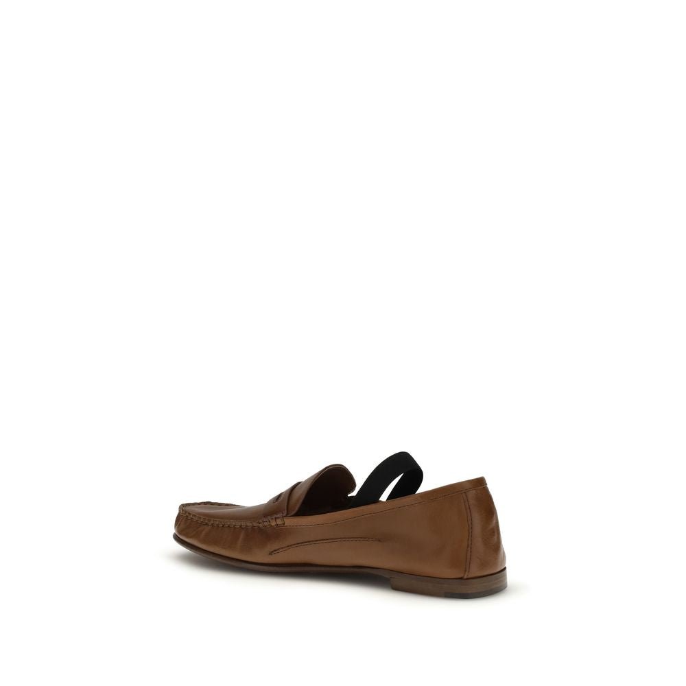 Brown Lamb Ovis Aries Aries Slip - On Loafers - TIZZIL