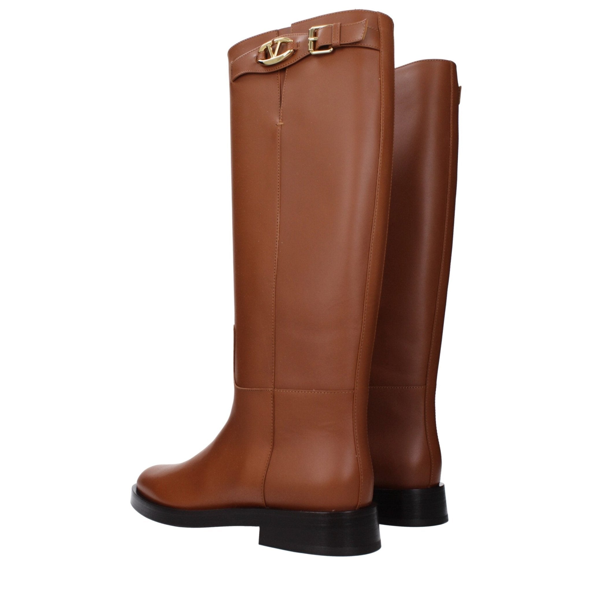 Brown Leather Boots - TIZZIL