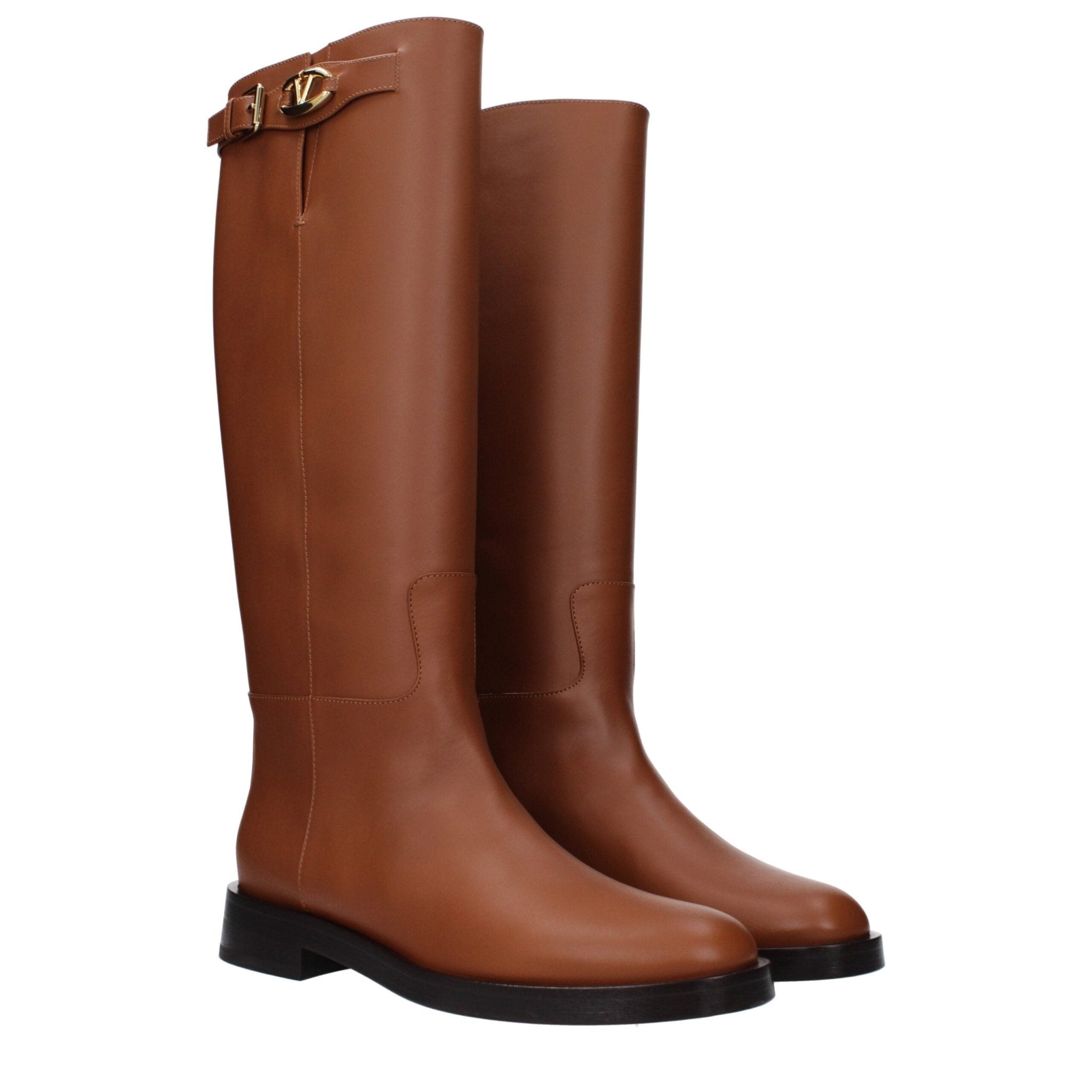 Brown Leather Boots - TIZZIL