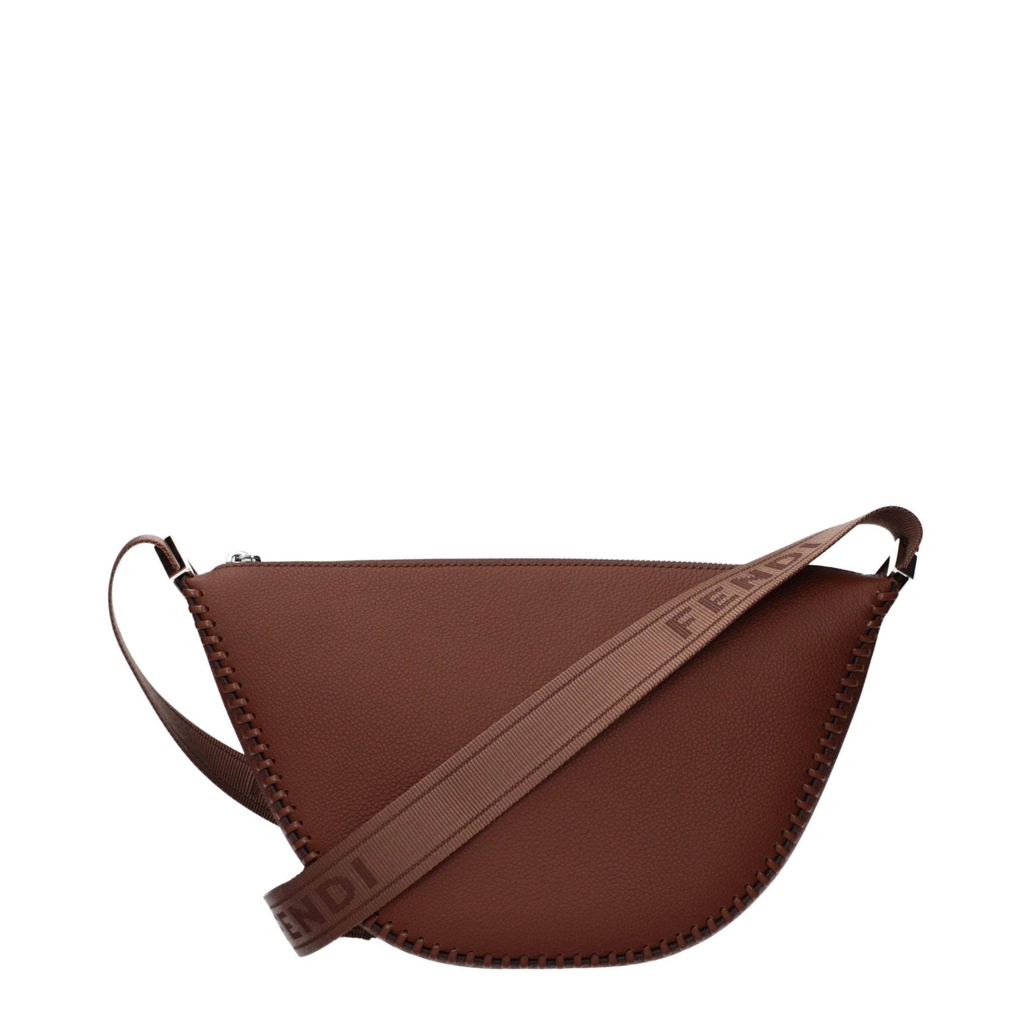 Brown Leather Crossbody Bag - TIZZIL