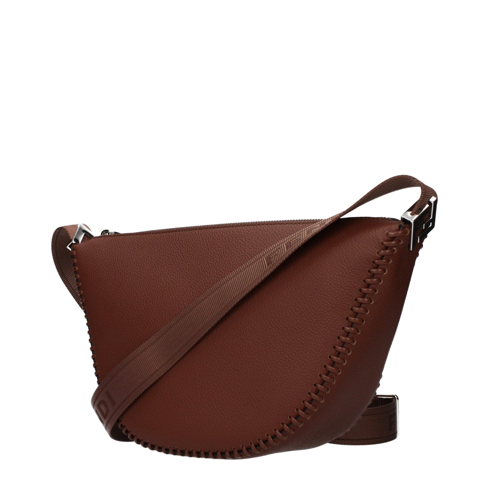 Brown Leather Crossbody Bag - TIZZIL