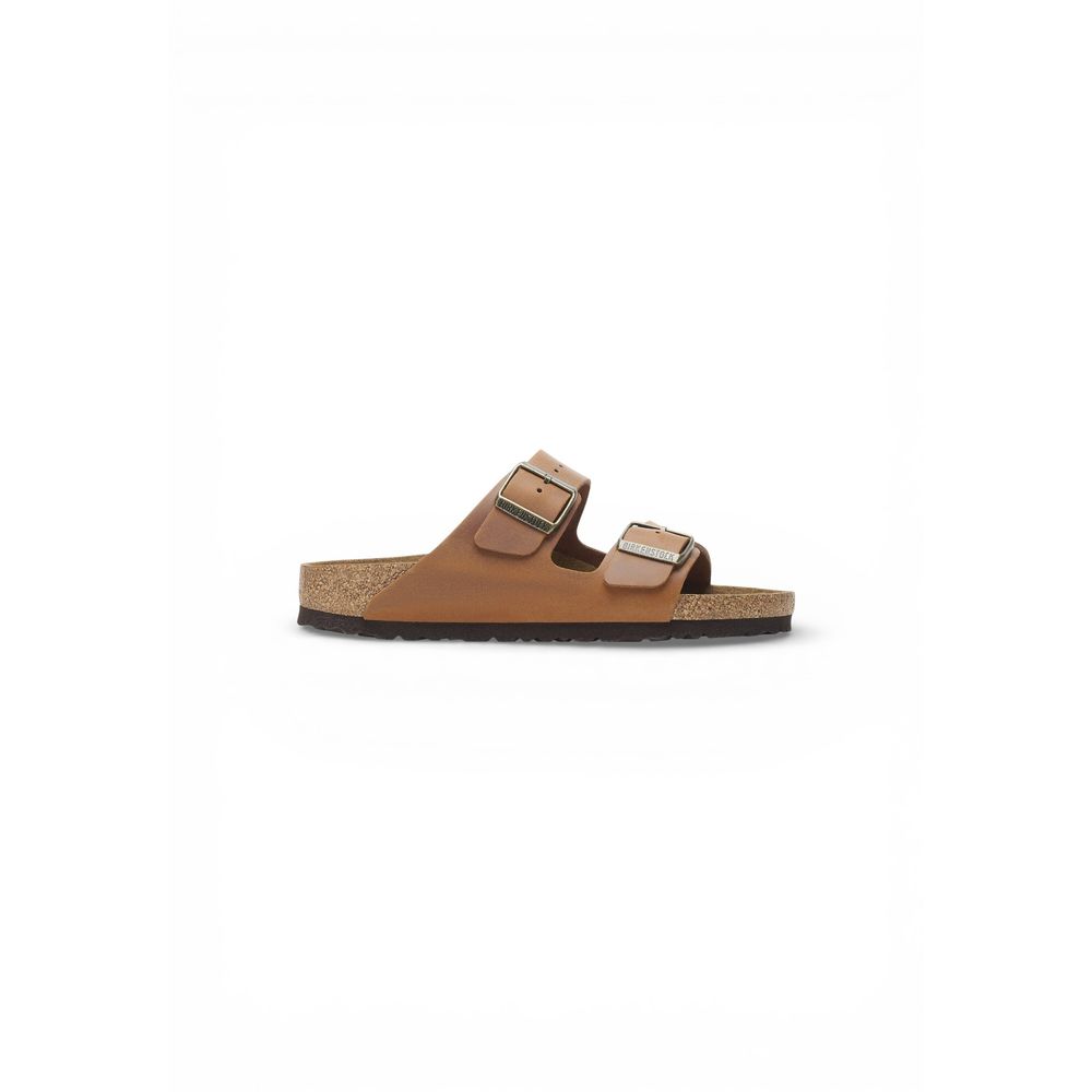 Brown Leather Flat Sandals - TIZZIL
