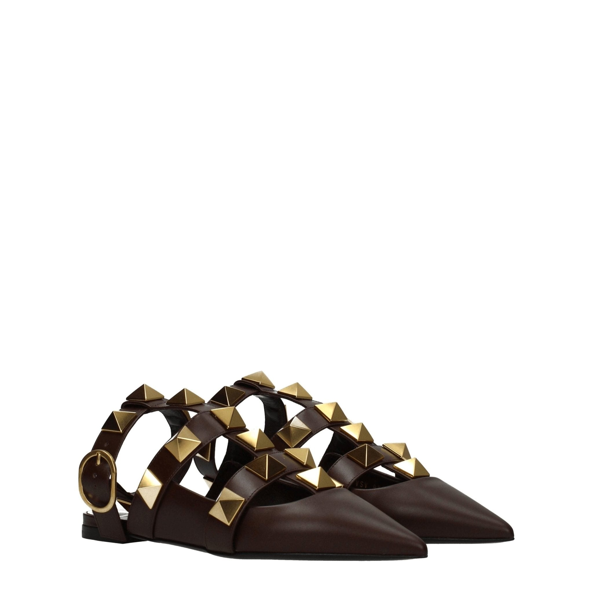 Brown Leather Flat Sandals - TIZZIL
