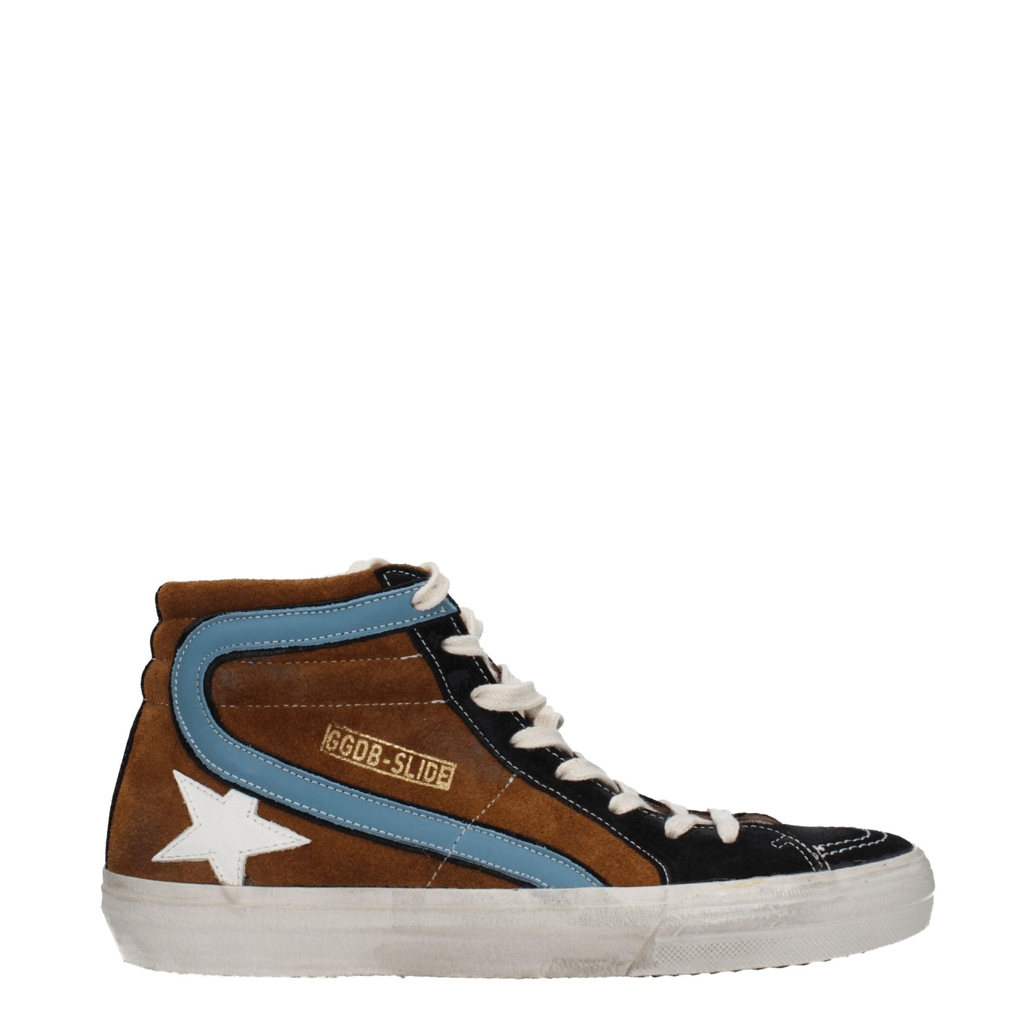 Brown Leather High Top Sneakers - TIZZIL