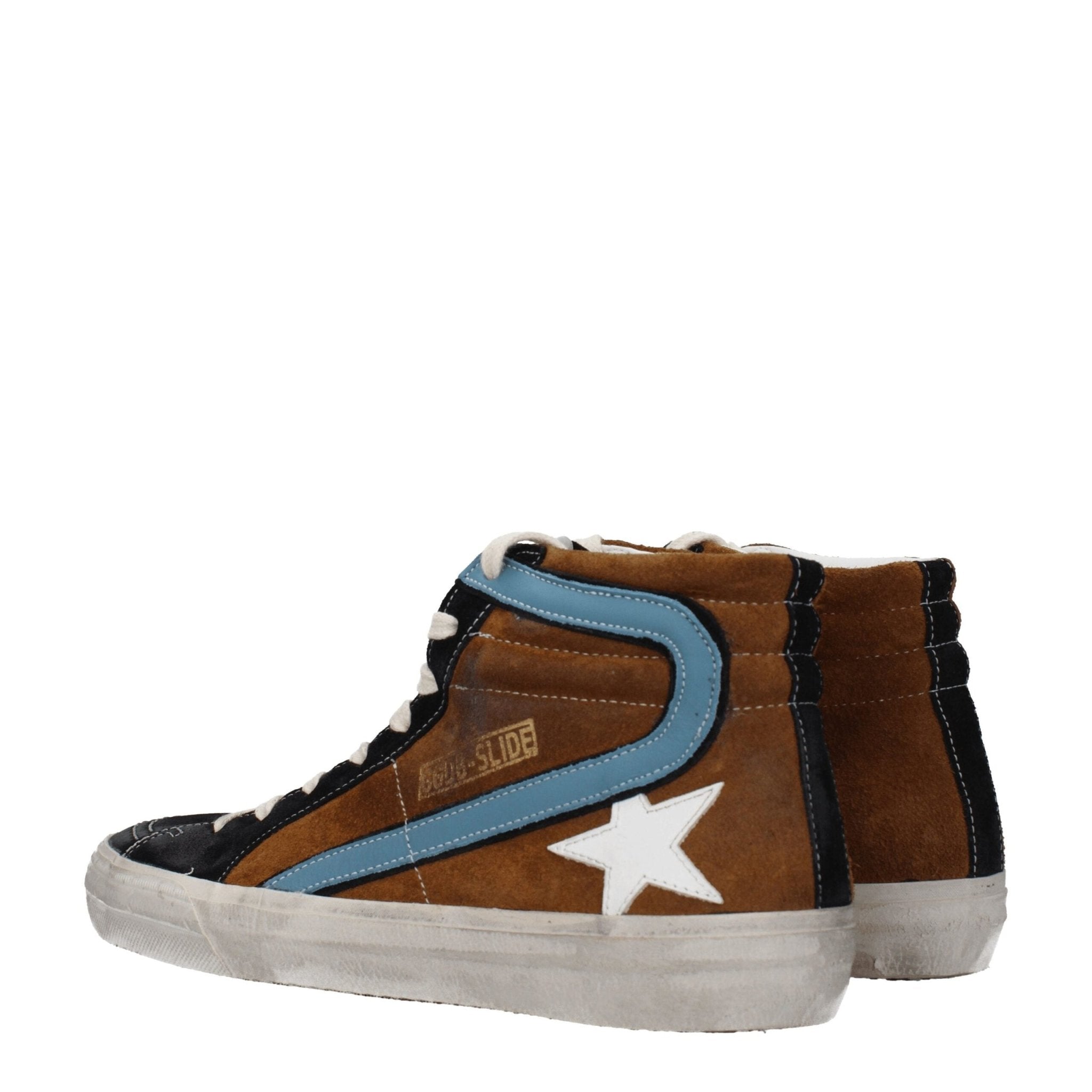Brown Leather High Top Sneakers - TIZZIL