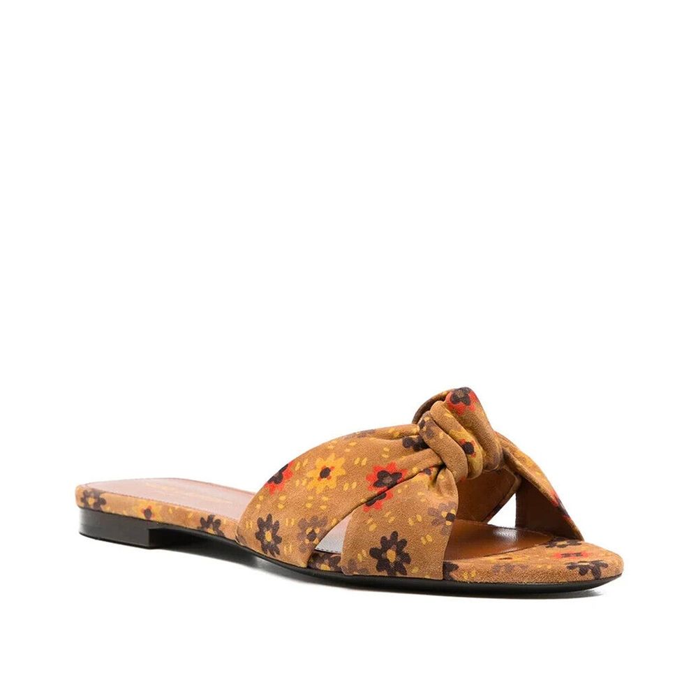 Brown Leather Slides - TIZZIL