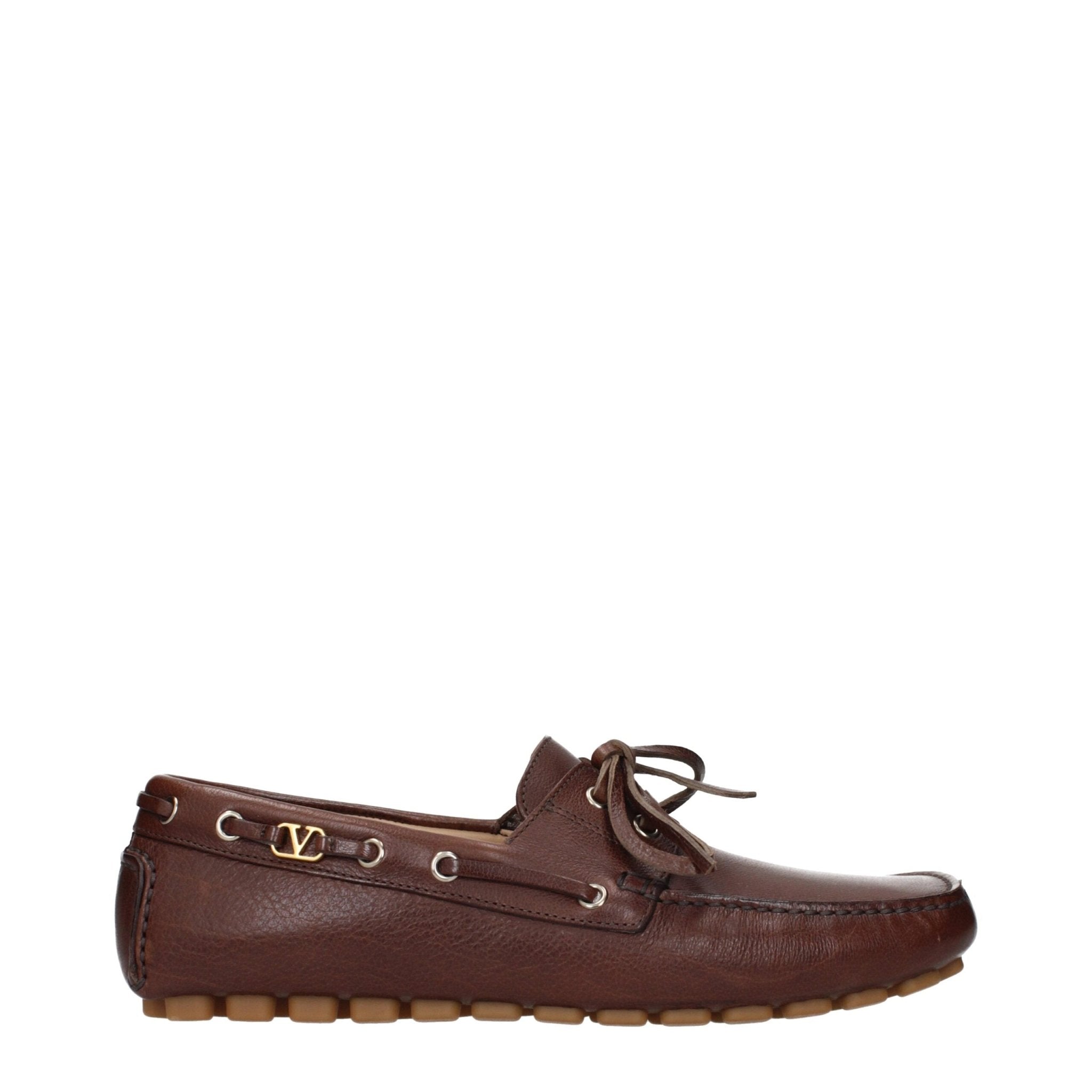 Brown Leather Slip - On Loafers - TIZZIL
