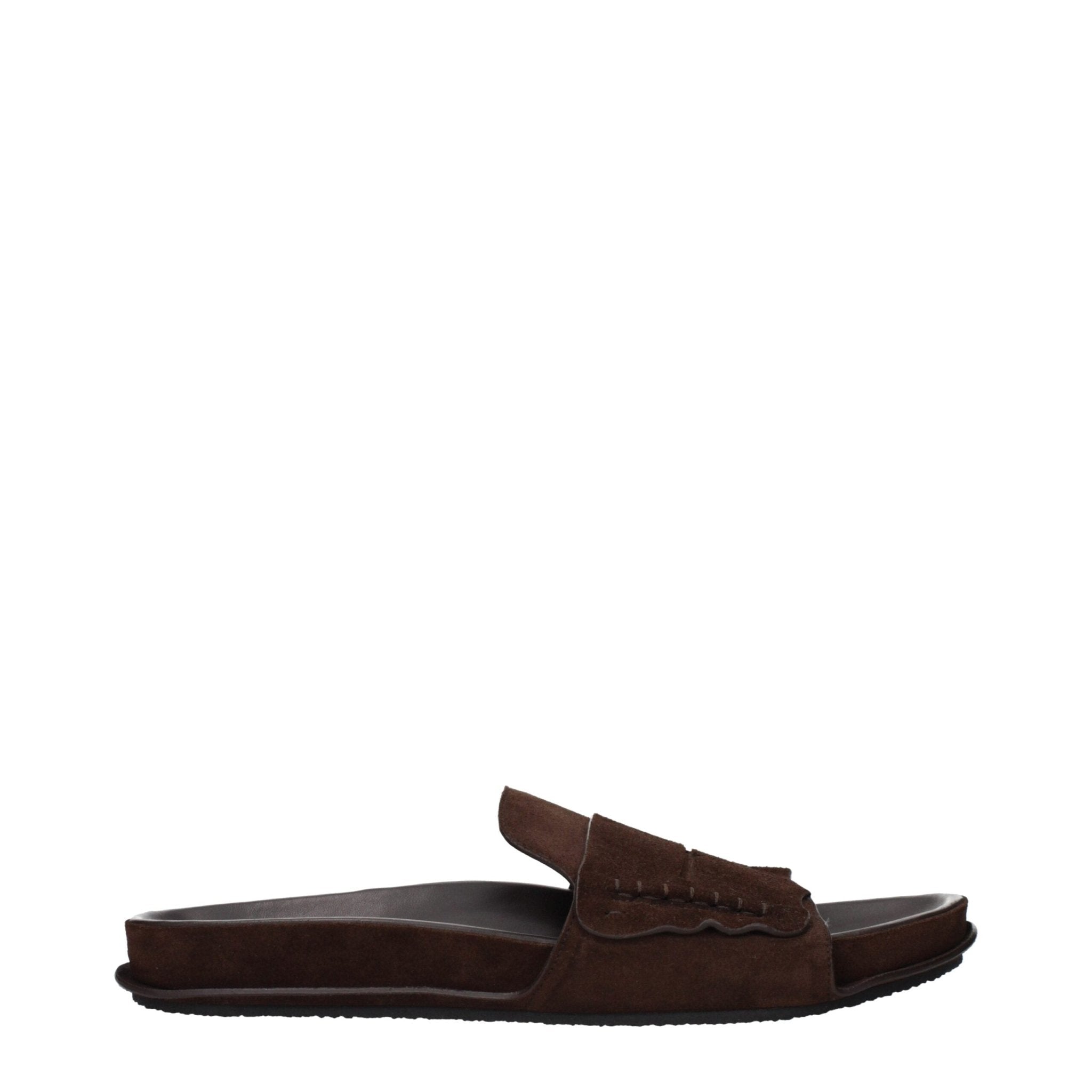 Brown Leather Slippers - TIZZIL