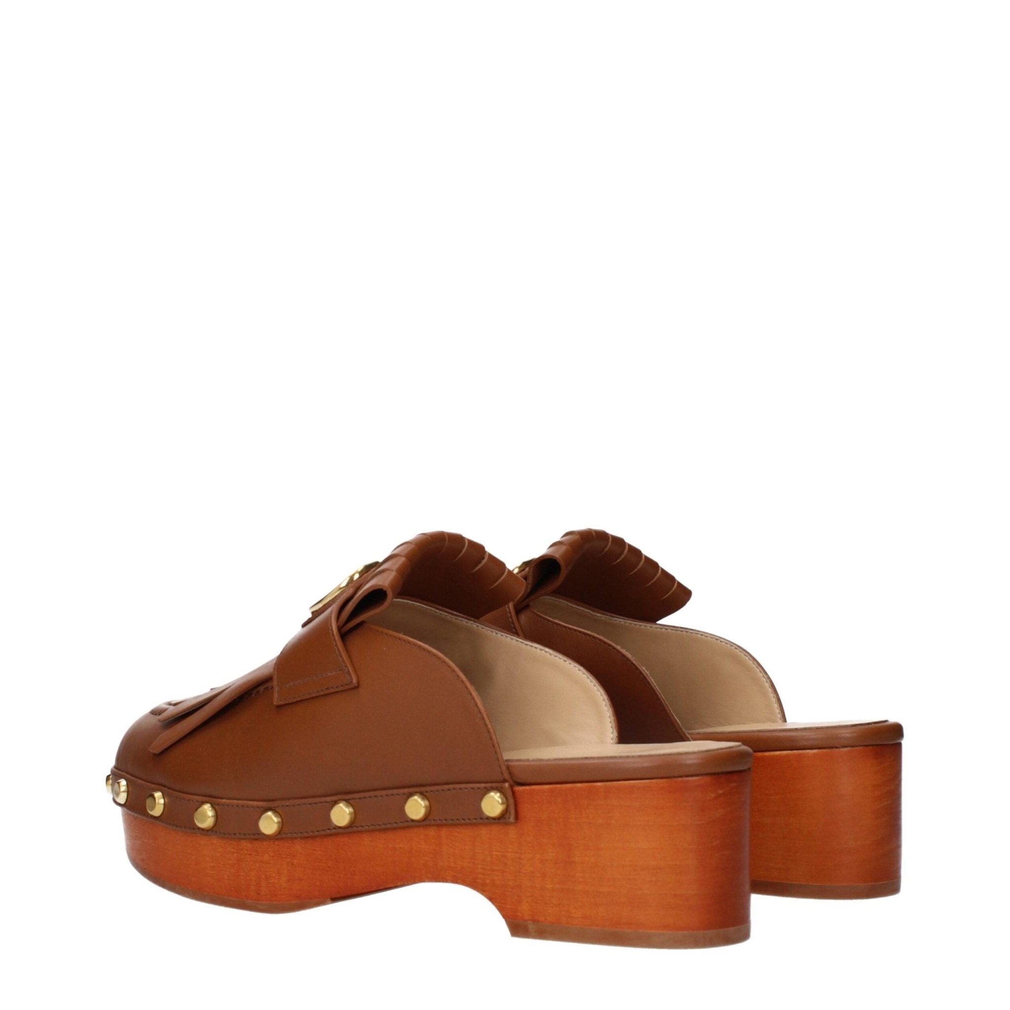 Brown Leather Slippers - TIZZIL