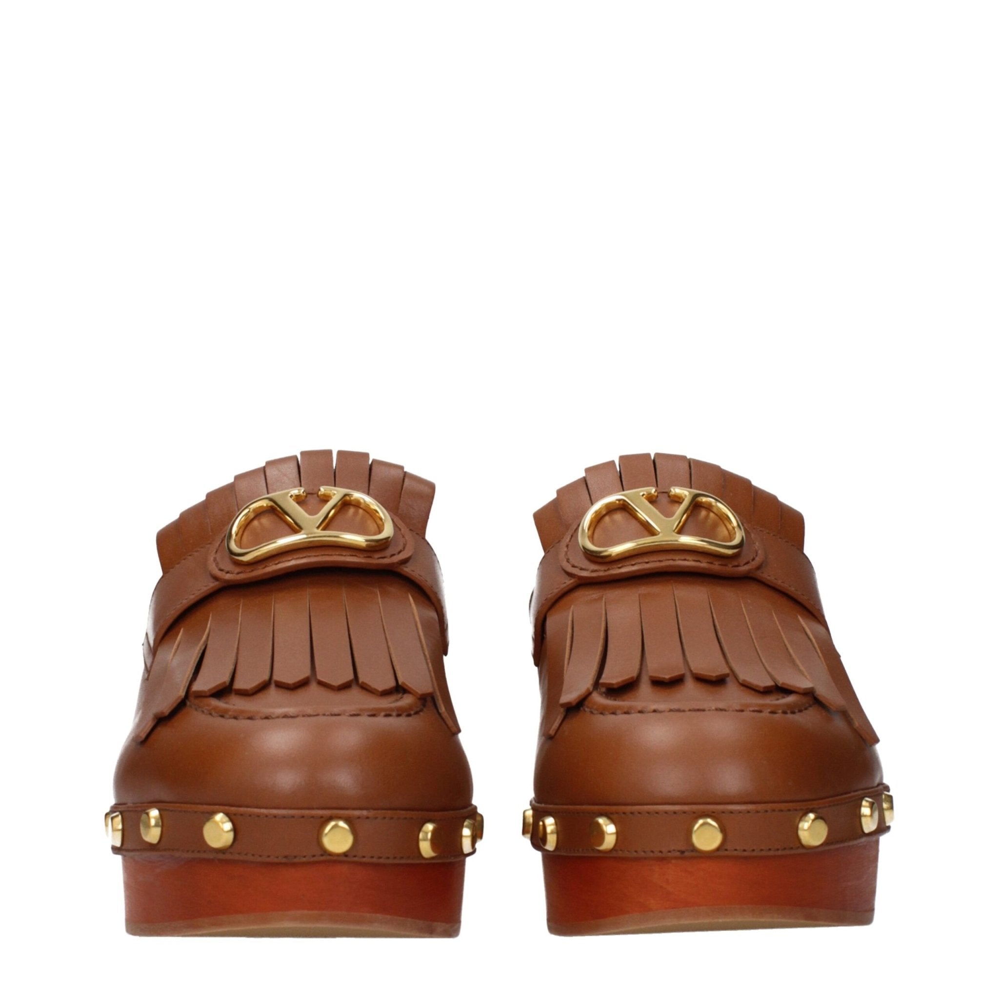 Brown Leather Slippers - TIZZIL