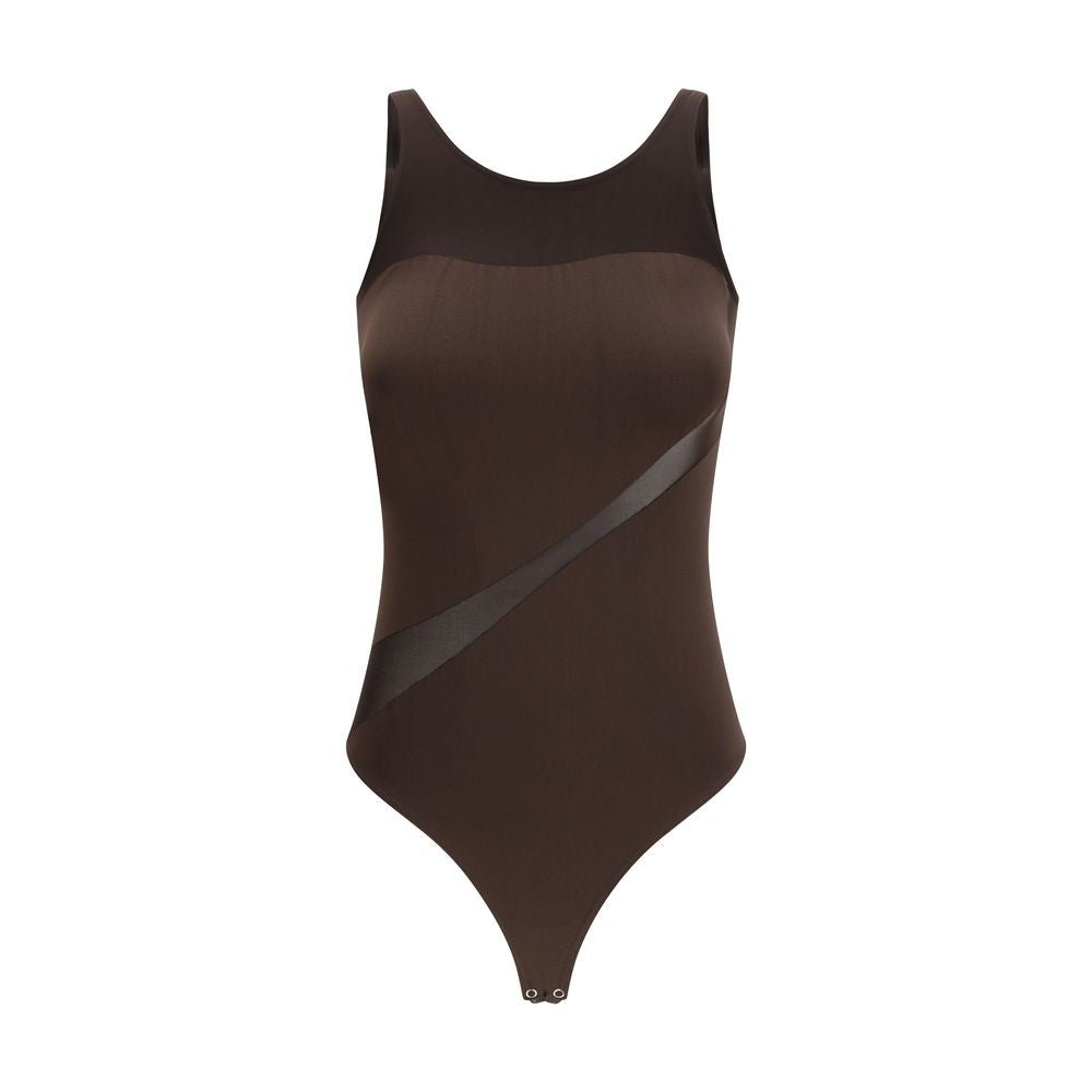 Brown Polyamide Bodysuit - TIZZIL