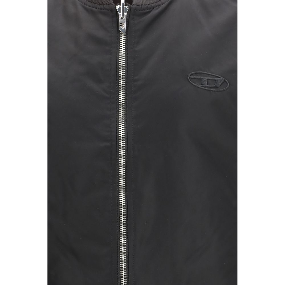 Brown Polyamide Sleveless Jacket - TIZZIL