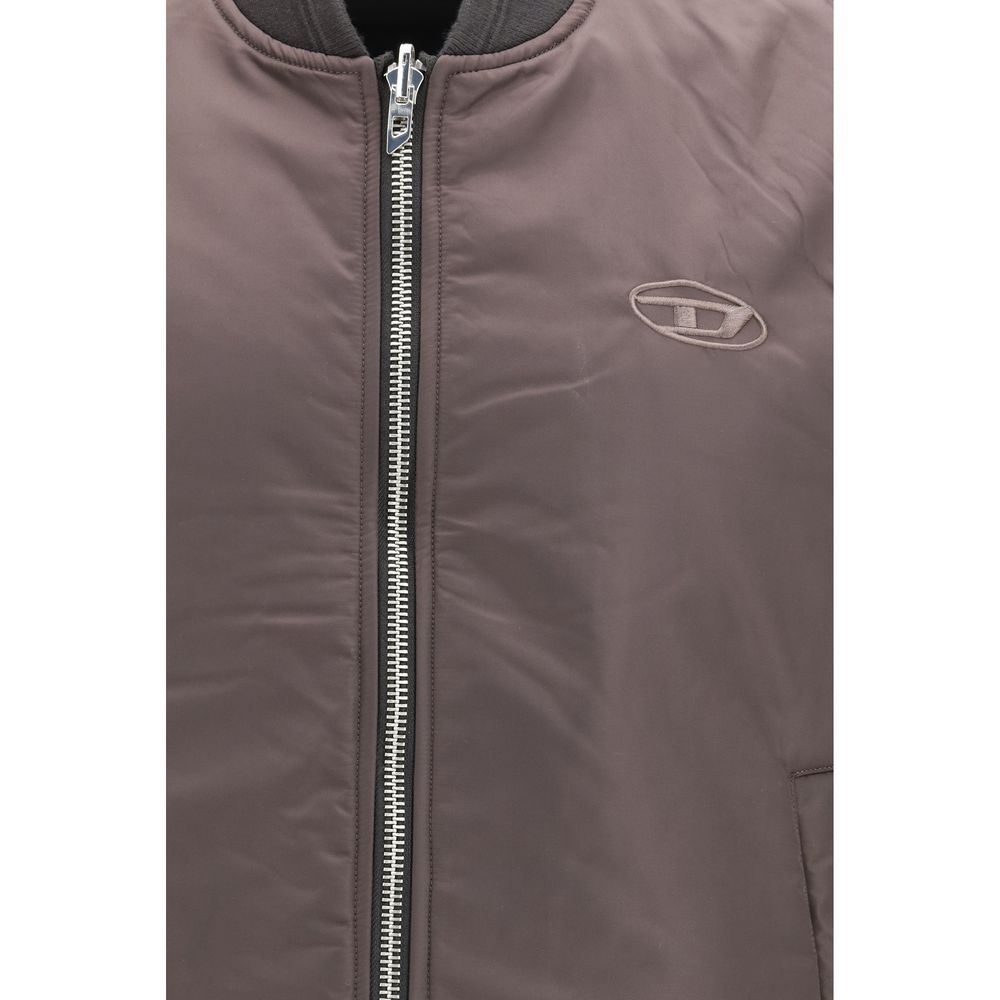 Brown Polyamide Sleveless Jacket - TIZZIL
