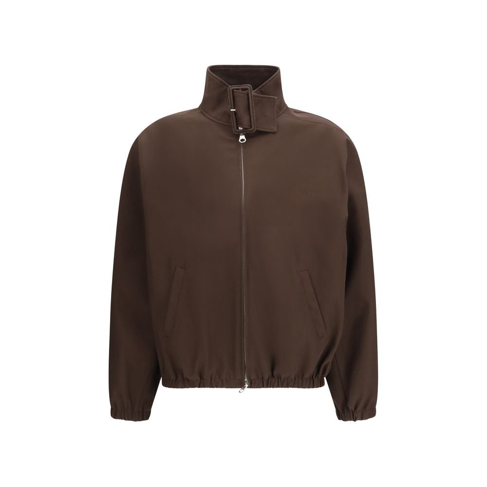 Brown Polyester Bomber - TIZZIL
