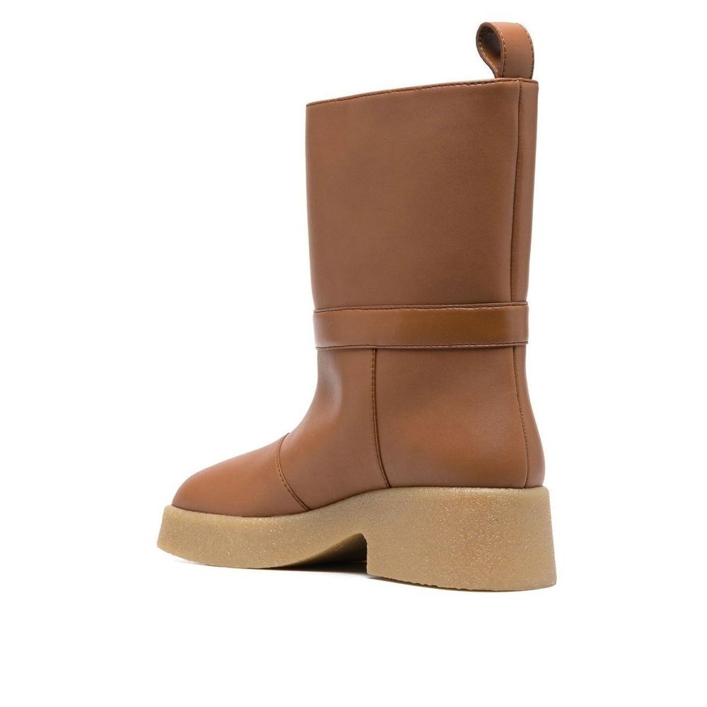 Brown Polyethylene Ankle Boots - TIZZIL