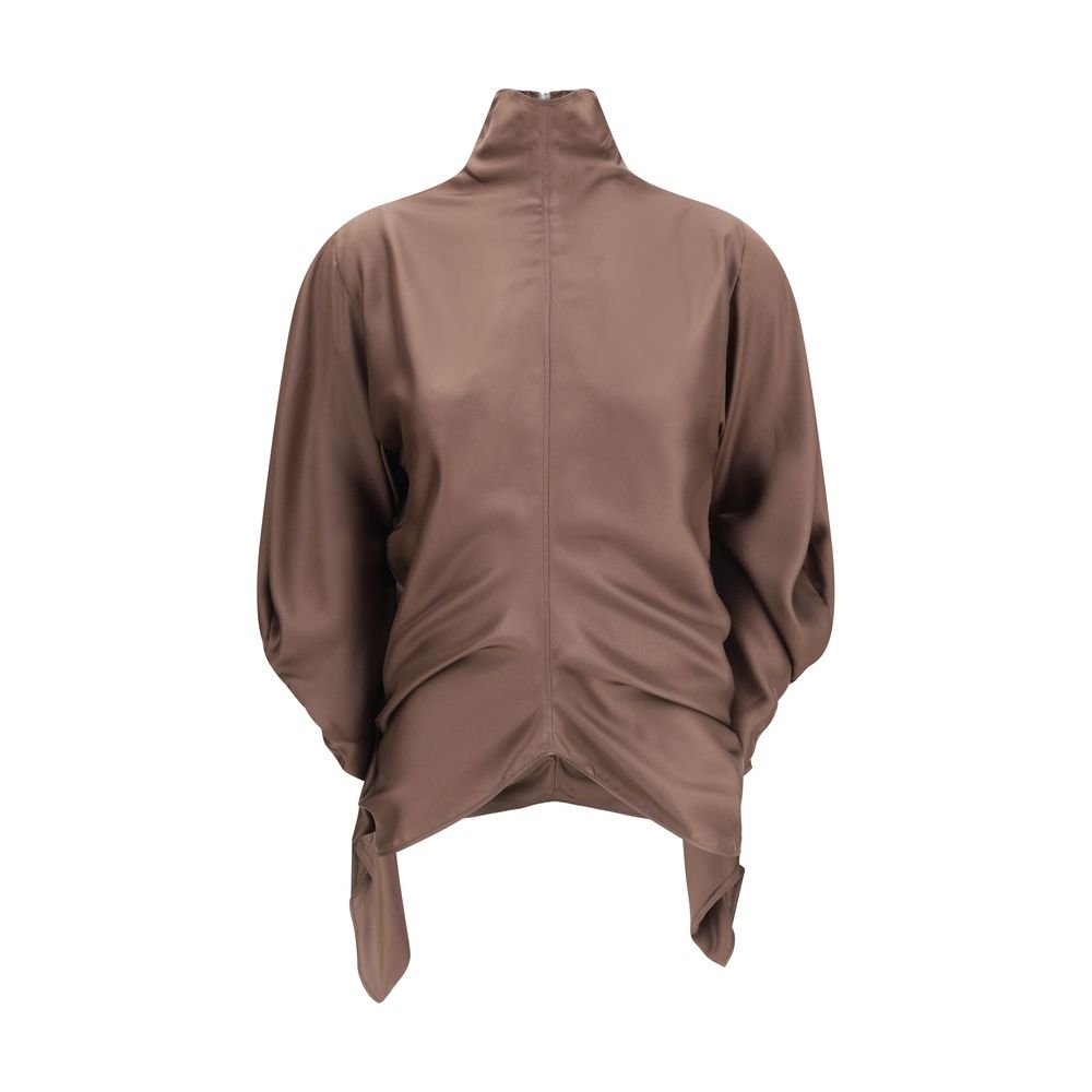 Brown Silk Blouse - TIZZIL