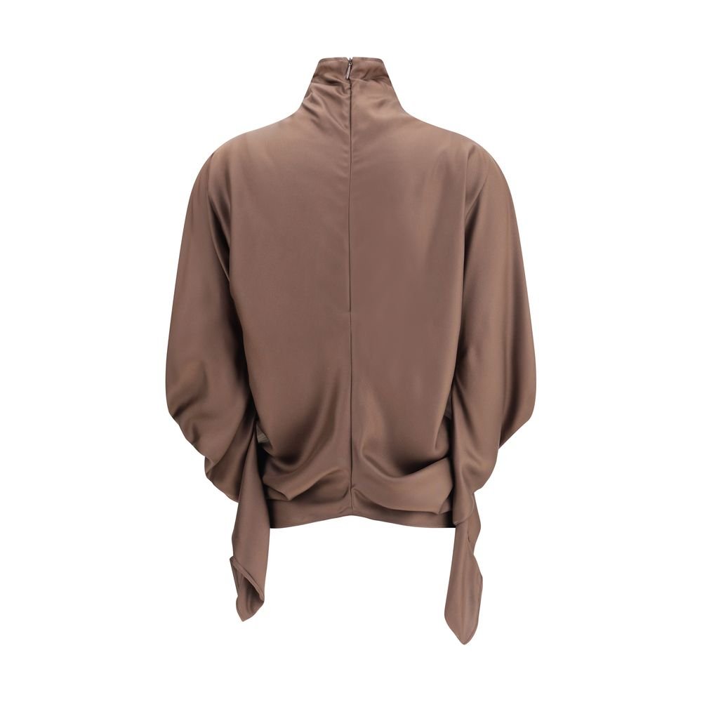 Brown Silk Blouse - TIZZIL