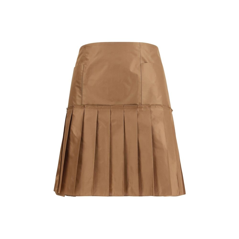 Brown Silk Mini Skirt - TIZZIL