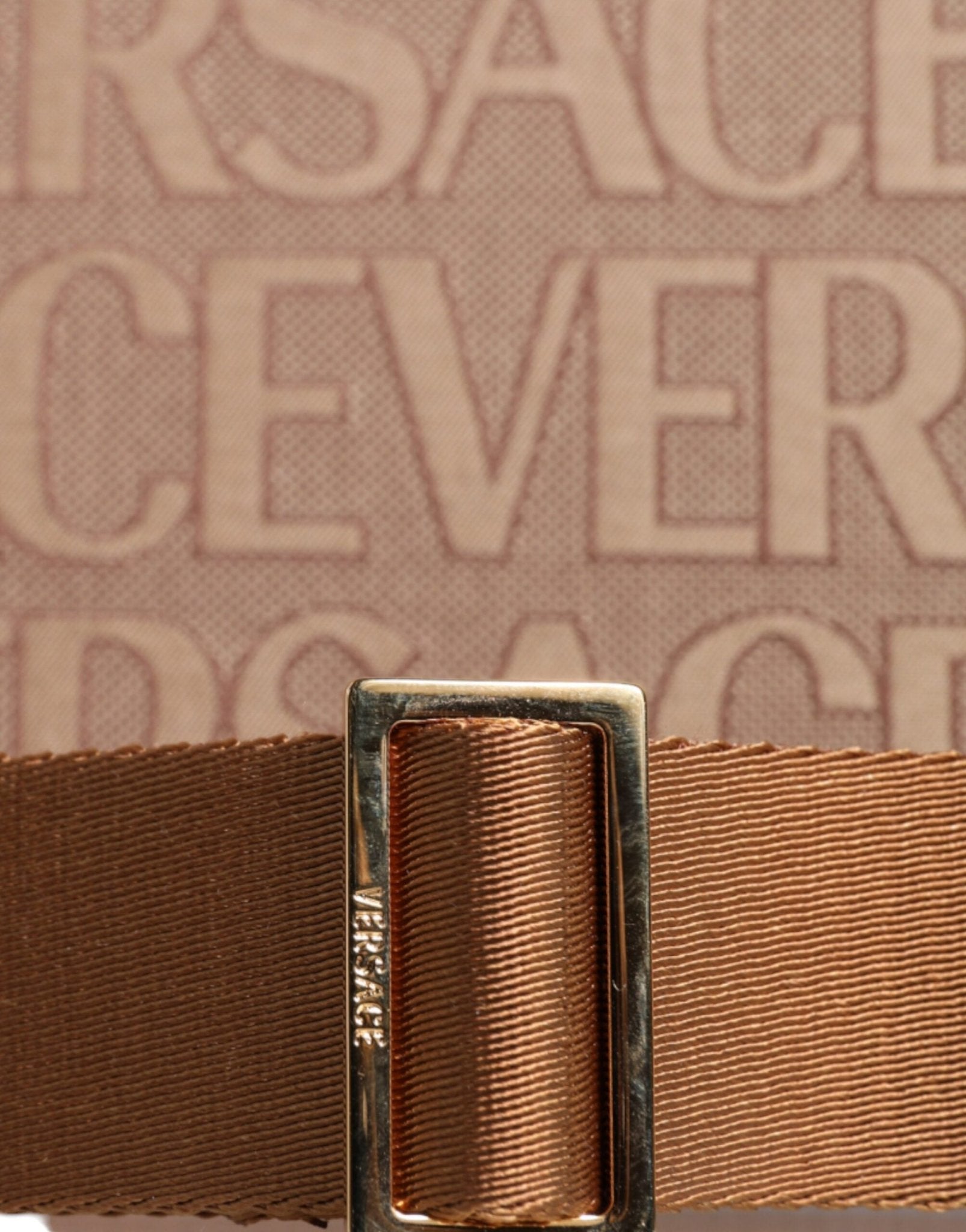 Brown Top Handle Jacquard Leather Logo Crossbody Tote Bag - TIZZIL