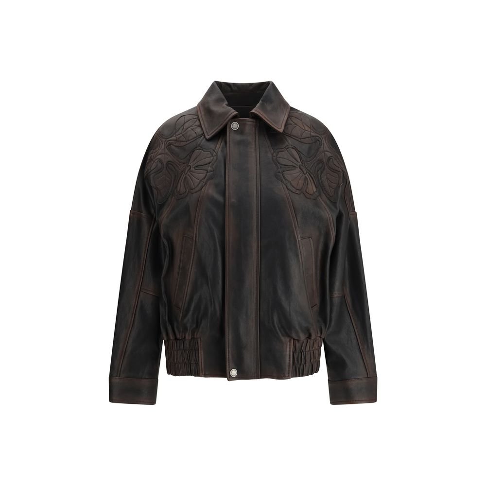 Brown Viscose Bomber - TIZZIL