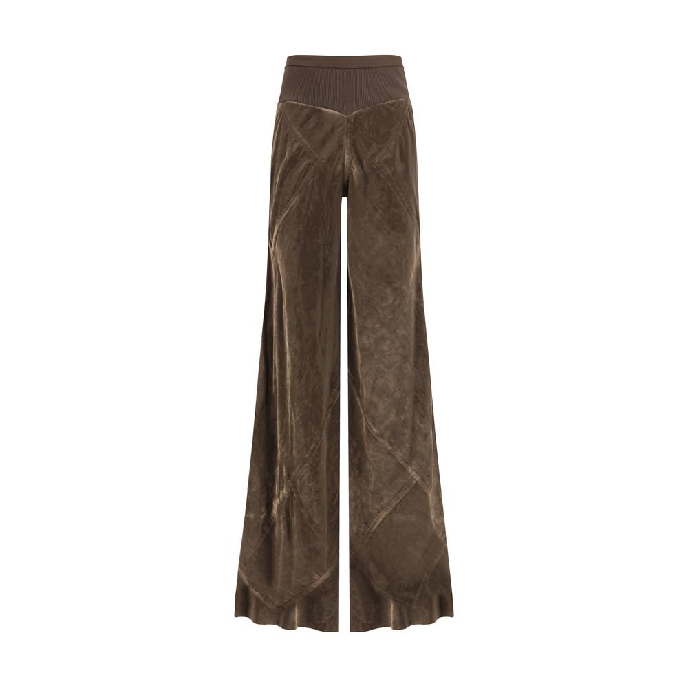 Brown Viscose Casual Pants - TIZZIL