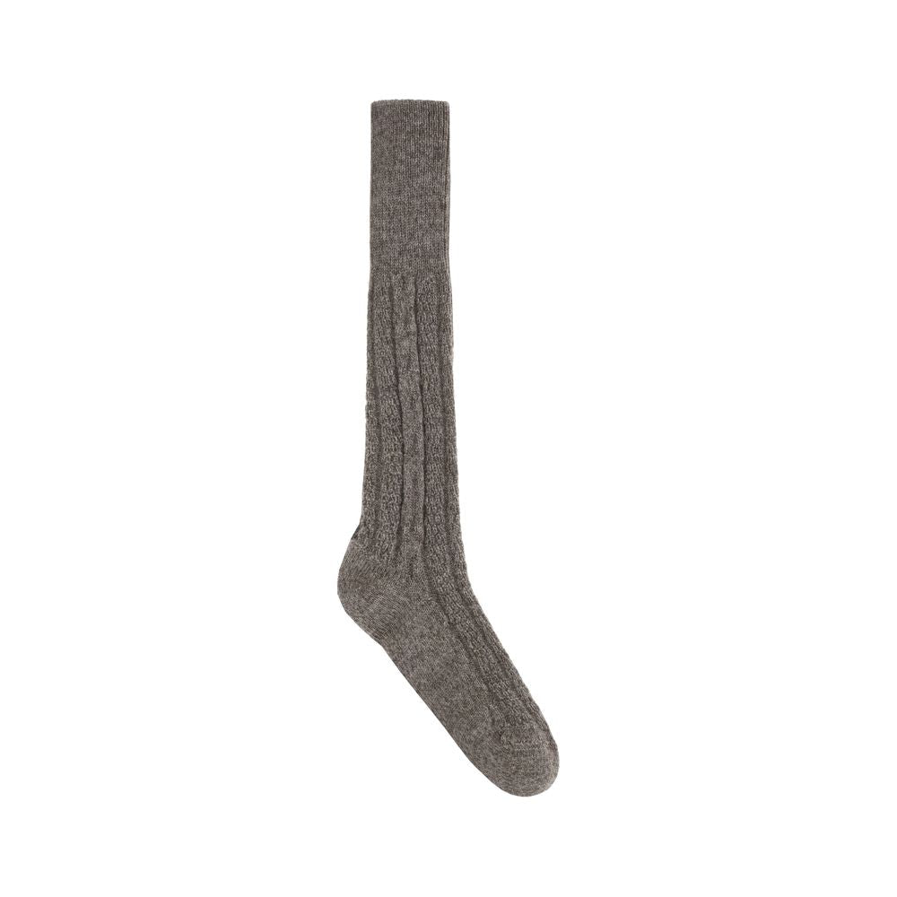 Brown Wool Socks - TIZZIL
