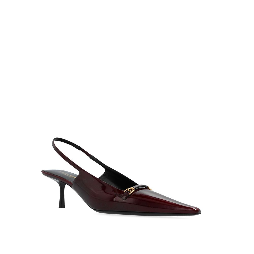 Burgundy Calfskin Mid Heel Pumps - TIZZIL