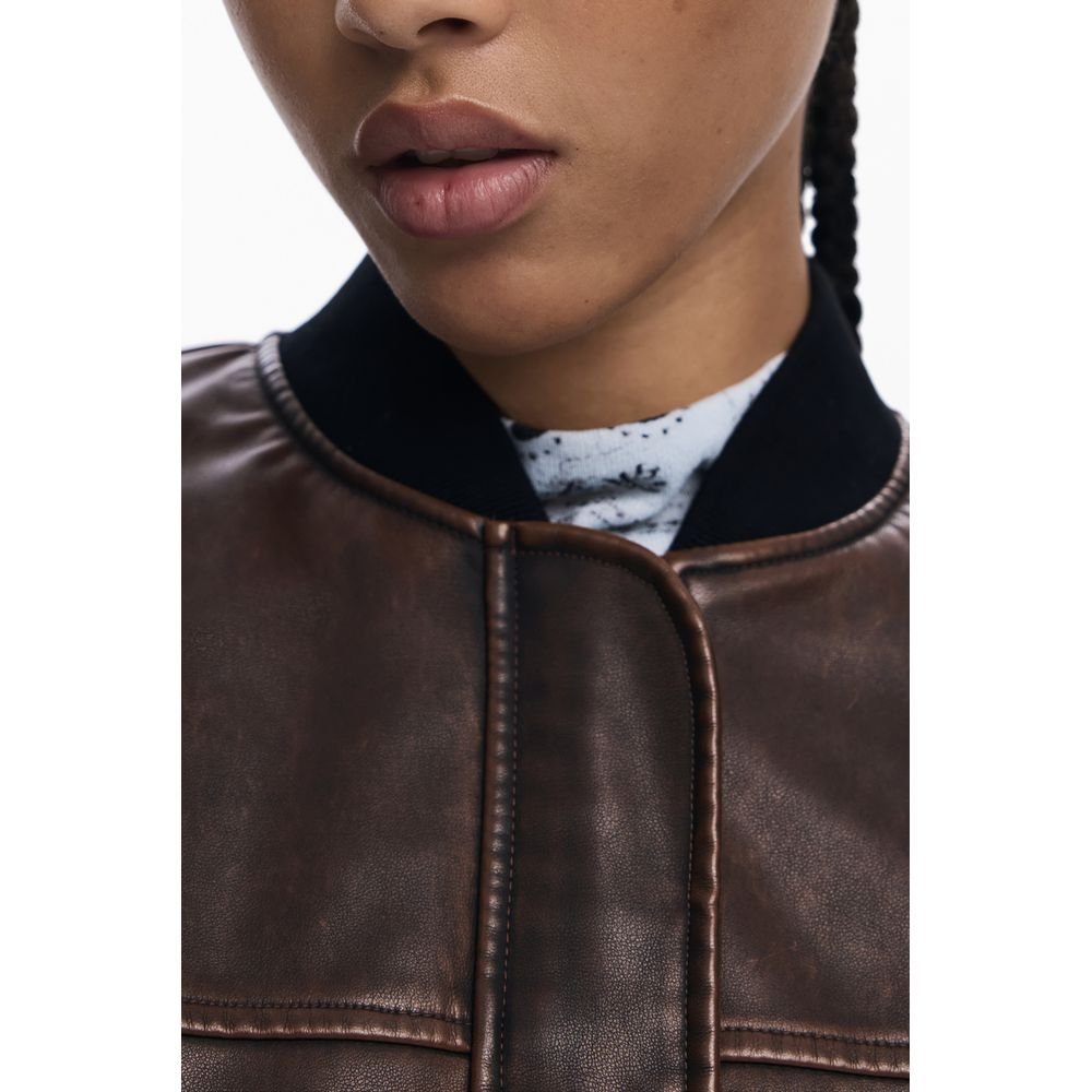 Burgundy Polyurethane Women Poncho - TIZZIL