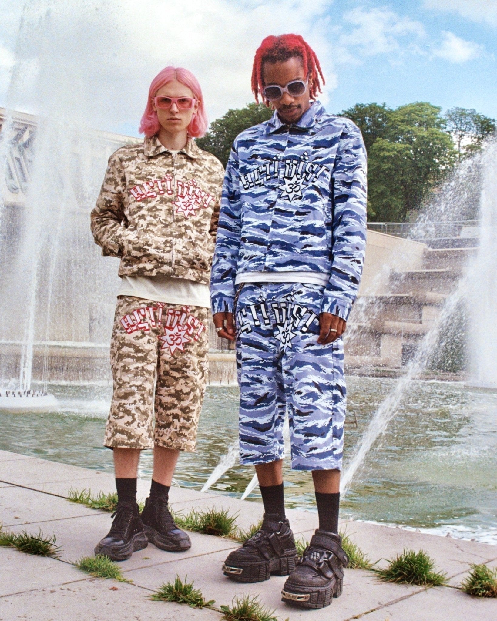 CAMO DENIM SHORTS - TIZZIL